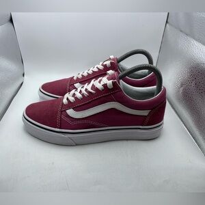 Vans Old Skool Burgundy and White Sneakers women’s size 7